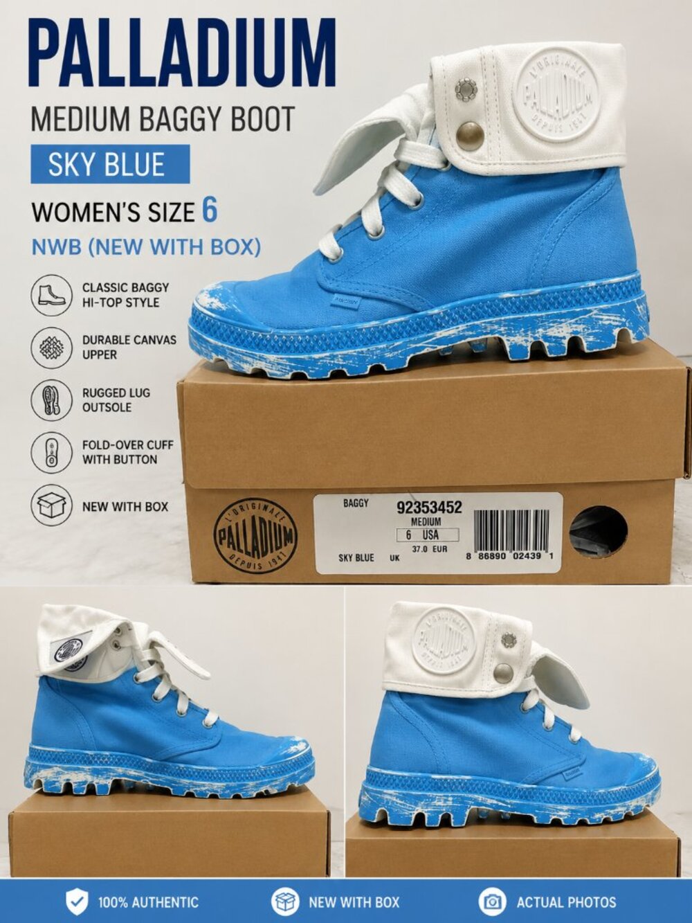 NWB Palladium Baggy Shoes Sz 6
